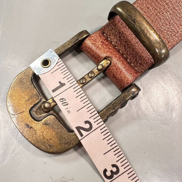 LeatheRock Leather Studded Western Belt Interlocking Chain Links Y2K Boho - Picture 14 of 16